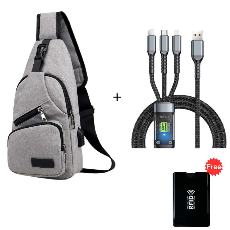 🎒 50% OFF NOW!⛰️ Outdoor Sport Sling Pack – Multifunctional, Durable & USB Port – Urban Commuter Essential 🚴♂️