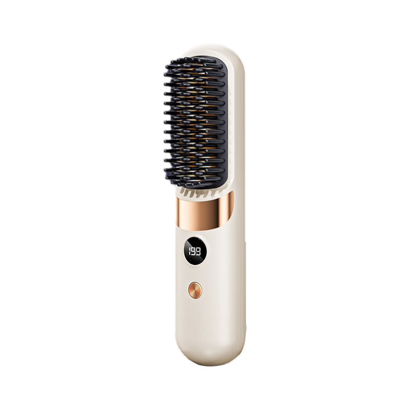💇♀️🔥 3-in-1 Cordless Hair Straightening Brush – Straighten, Curl & Detangle – USB-C Rechargeable with 4 Heat Settings – Perfect Hair Anywhere! ✨