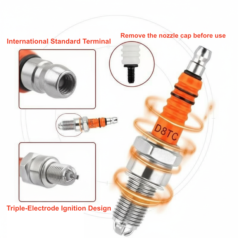 D8TC High Performance Three-Electrode Spark Plug 🚗💨 Give Your Ride A Complete Upgrade!