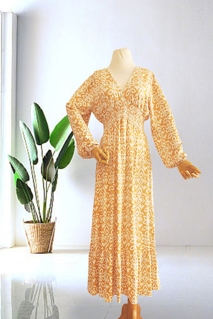 🔥Hot Sale - 50% OFF ✨ Casual Print V-neck Long Dress – Effortless Elegance For Sunny Days & Special Moments 🌸