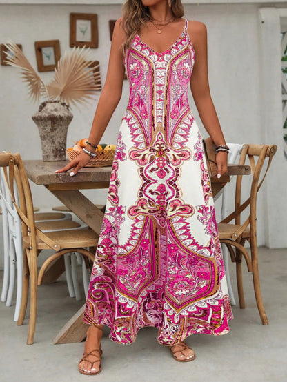 ⏳🔥2026 Hot Sale🎁Women’s Retro Print V-Neck Sleeveless Maxi Dress🔥Buy 2 Get Free Shipping🔥