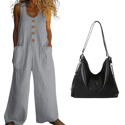 🌿Women's Sleeveless Wide-Leg Jumpsuit with Pockets– Chic, Comfy & Effortless