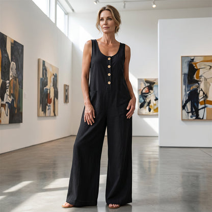 🌿Women's Sleeveless Wide-Leg Jumpsuit with Pockets– Chic, Comfy & Effortless