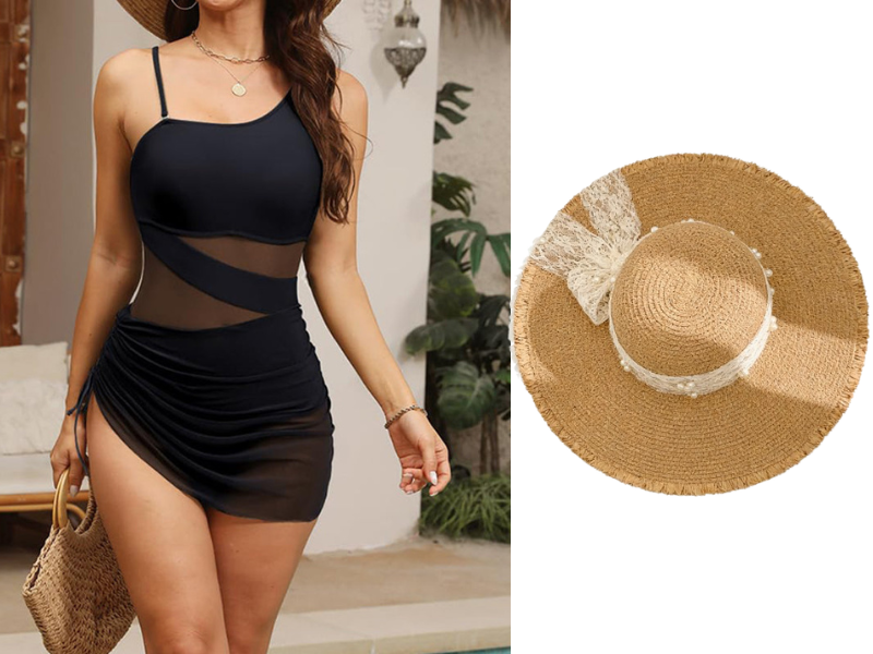 💎 51% OFF! 💎 Women's Sexy One-Piece Swim Dress – Ruched Slim Fit, High-Waisted Tummy Control & Sheer Mesh Detail 🩱✨
