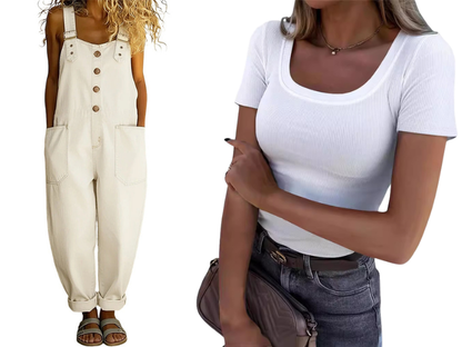 👖Women's Casual Baggy Denim Overalls with Pockets– Relaxed Style, All-Day Comfort✨