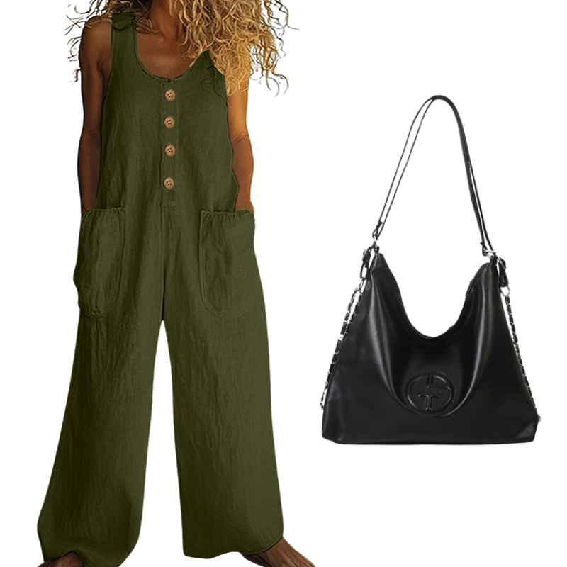 🌿Women's Sleeveless Wide-Leg Jumpsuit with Pockets– Chic, Comfy & Effortless