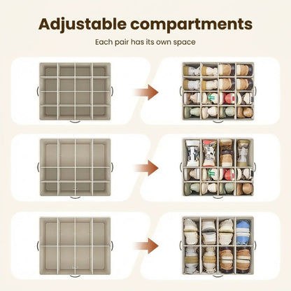 👟 Fabric Shoe Organizer Storage Box – Foldable Design, Large Capacity, Dustproof & Breathable, Space-Saving for Closet & Bedroom 🧺
