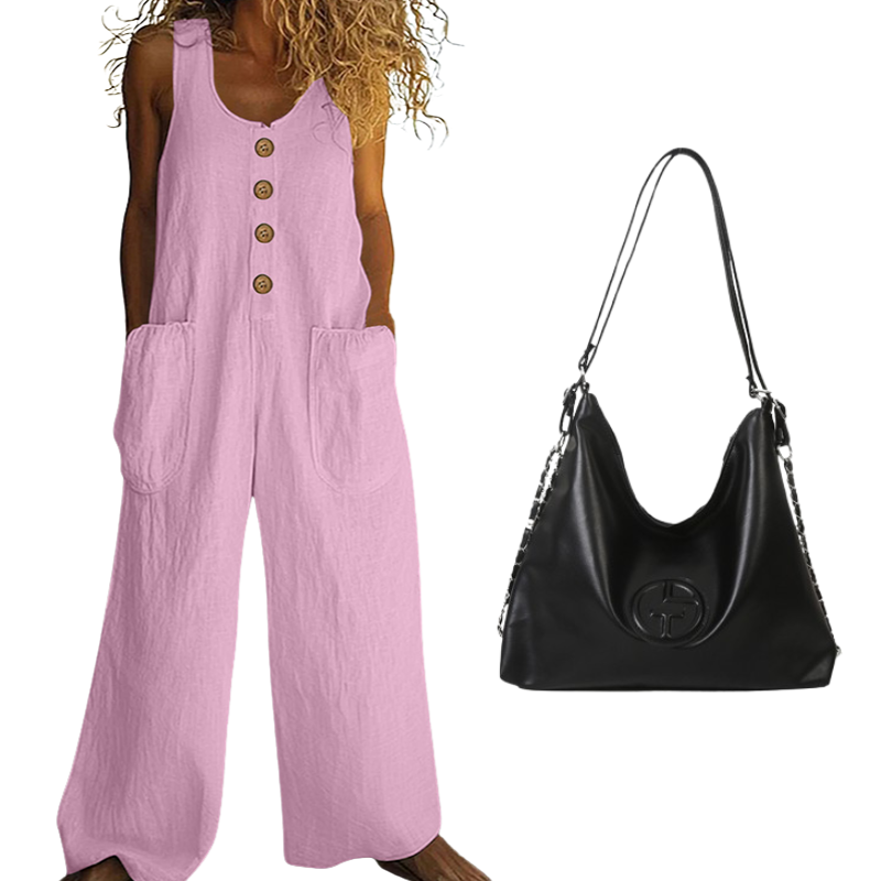 🌿Women's Sleeveless Wide-Leg Jumpsuit with Pockets– Chic, Comfy & Effortless