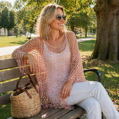 🏆 Last Day Special Price 💲12.8! 💐Summer Metallic Crochet Cover-Up – Lightweight, Flowy & Effortlessly Stylish summer outfit