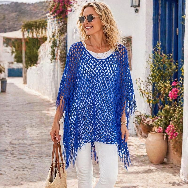 🏆 Last Day Special Price 💲12.8! 💐Summer Metallic Crochet Cover-Up – Lightweight, Flowy & Effortlessly Stylish summer outfit