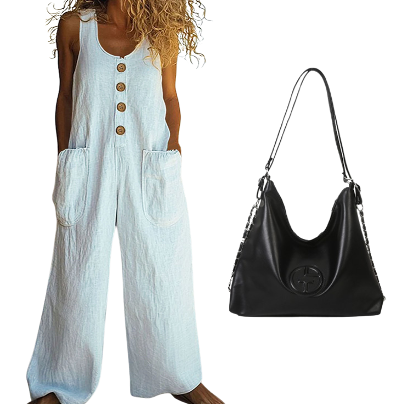 🌿Women's Sleeveless Wide-Leg Jumpsuit with Pockets– Chic, Comfy & Effortless