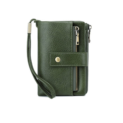 Women's Retro Style RFID Blocking Tri-fold Wallet