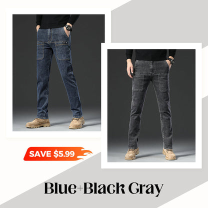 🔥 Men’s Slim Fit Jeans with 6 Functional Pockets – Style Meets Utility!