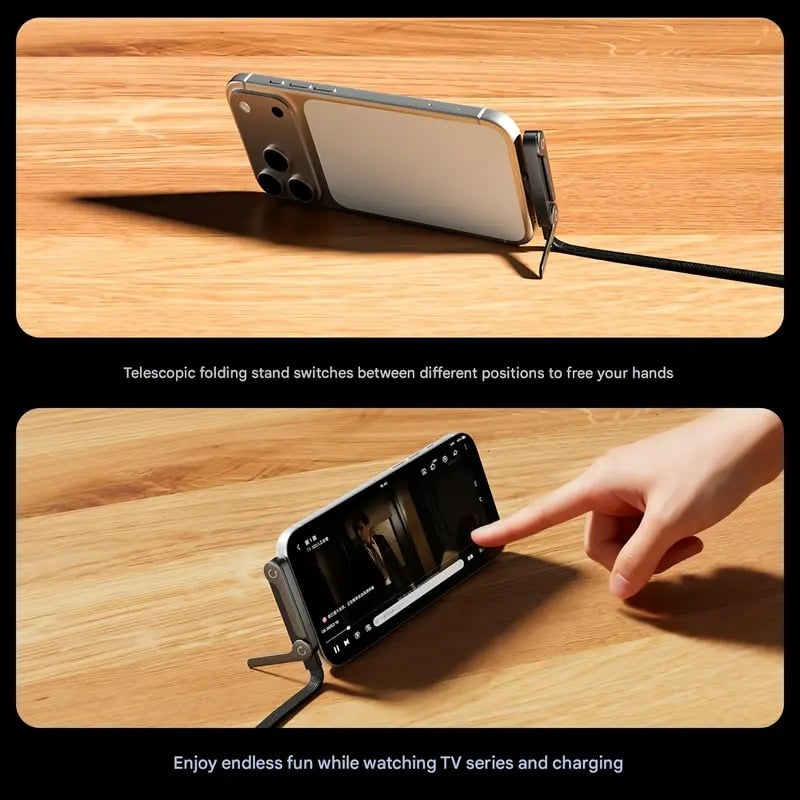 ⏳Limited-time 67% off 🧶2-in-1 ⚡️240w super fast charging📱Invisible Holder Charger Cable with Stand