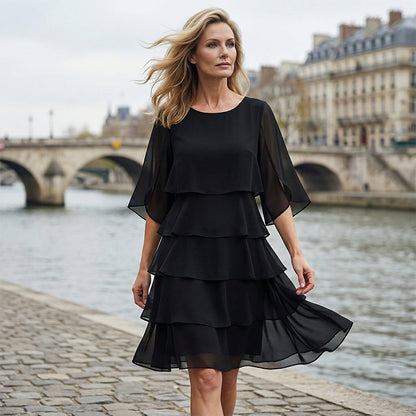 🌸Spring Sale 50% OFF🎁👗Women's Elegant Layered Ruffle Sleeve Dress – Effortless Style for Every Occasion💃