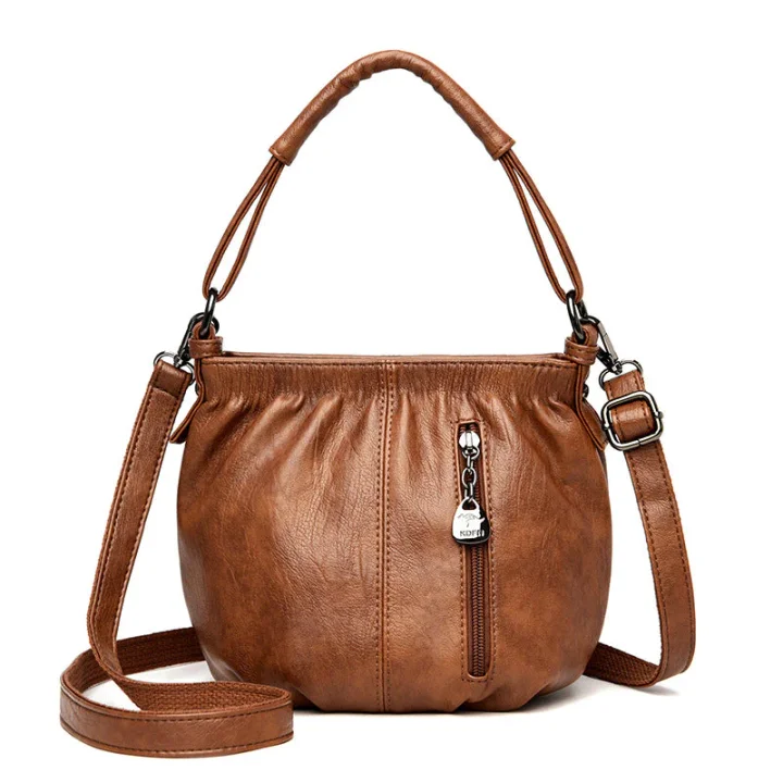 🔥🎁New arrival 50% OFF💥🔥Casual Pleated Bucket Soft Leather Handbag Shoulder Bag