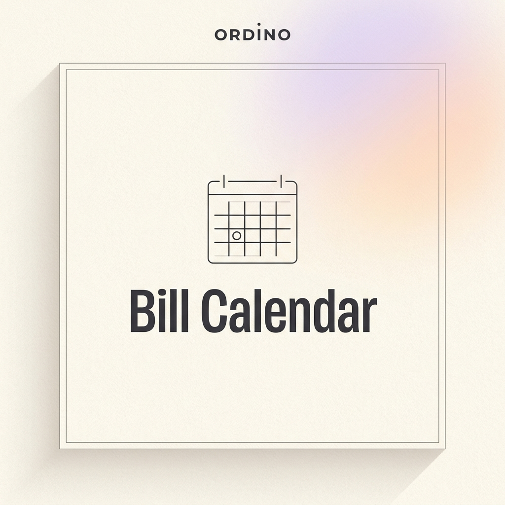 Ordino Bill Calendar cover