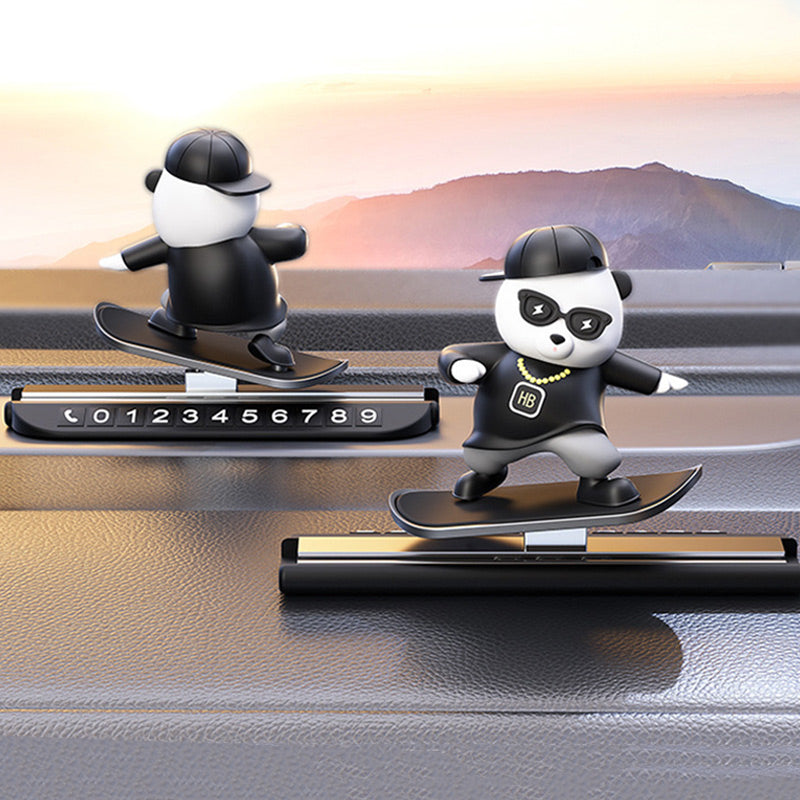 Funny Skateboarding Bear Car Ornament
