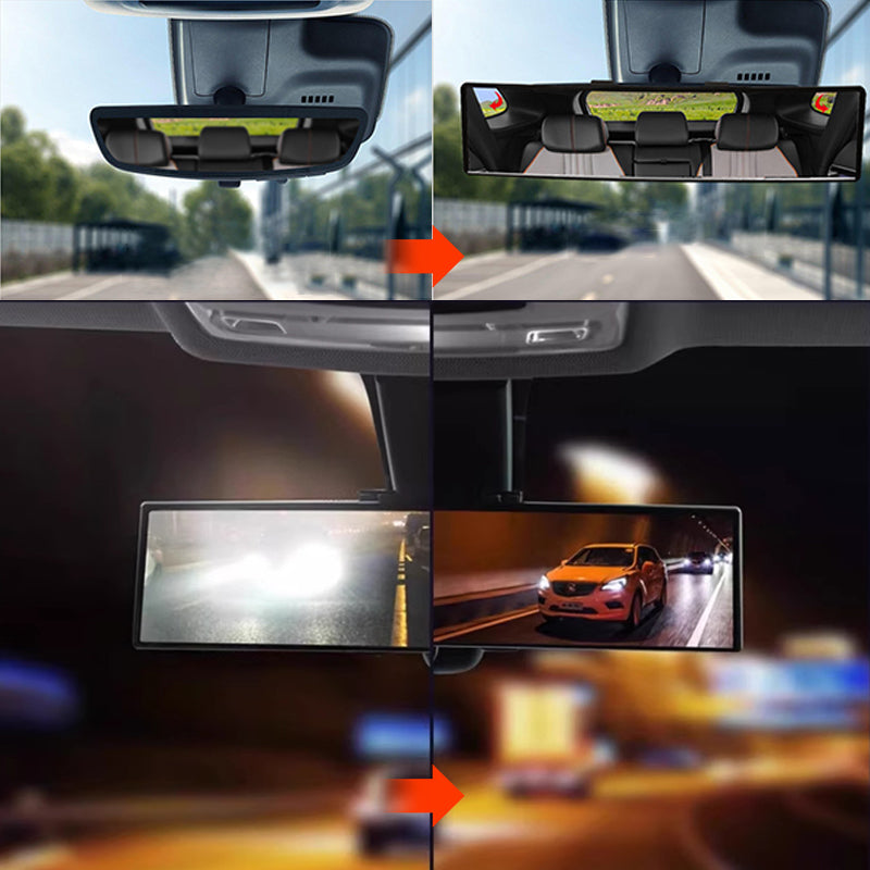 🚗 60% OFF NOW!👀 Wide Car Curved Rear View Mirror – Wide Angle & Blind Spot Reducer – Universal Easy Clip-On 🛡️