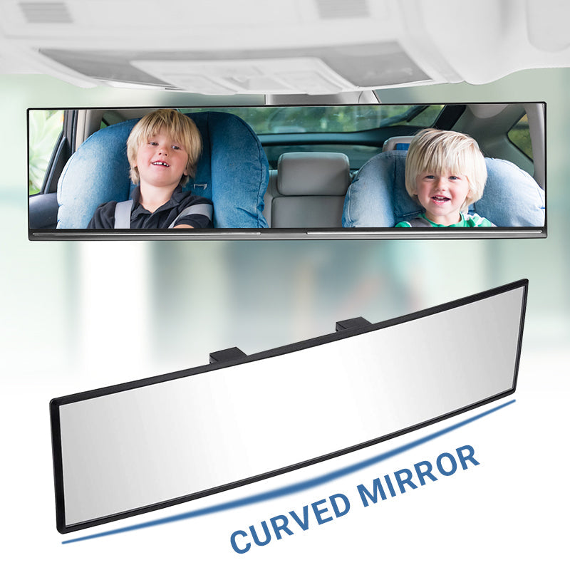 🚗 60% OFF NOW!👀 Wide Car Curved Rear View Mirror – Wide Angle & Blind Spot Reducer – Universal Easy Clip-On 🛡️