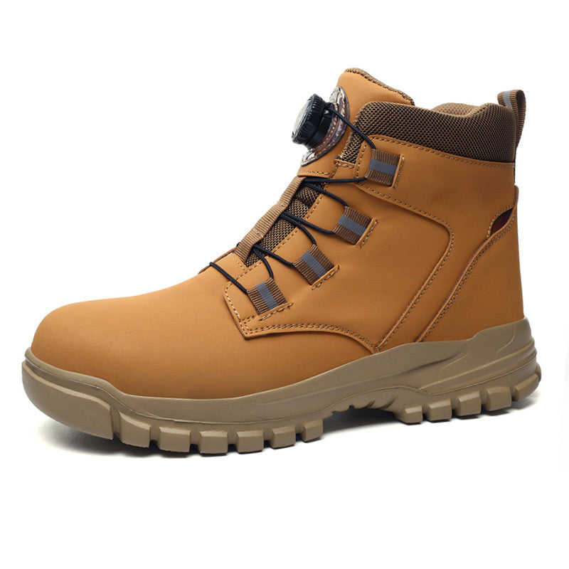 💪 Heavy-Duty Yet Lightweight: Men’s Multifunctional Work Shoes – Steel Toe & Flexible Sole