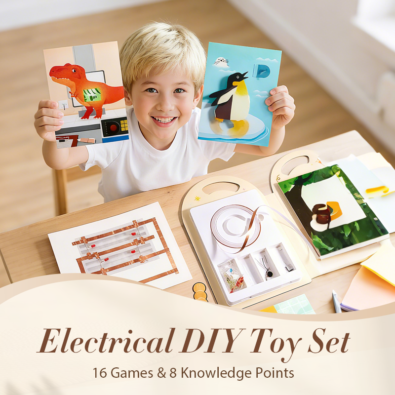🎁Xmas Sale 50% OFF✨【Beginner Circuit Kit for Kids】✨ -16 Fun Games with Interactive Lights, STEM Kit for Ages 3-6!👼