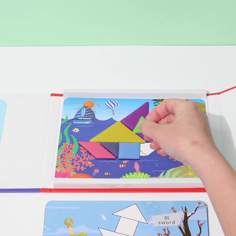 🎁The perfect gift🌟Enhancing children's thinking skills-Children's Magnetic Tangram Puzzle Set