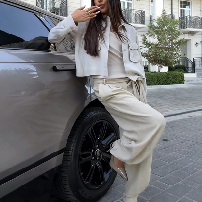 🔥New Hot Selling❤️‍🔥Women's Lapel Jacket & Pants Set