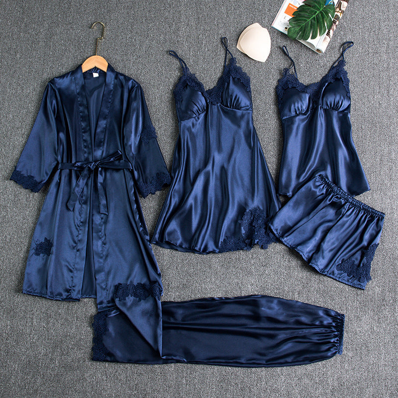 Women's Sexy Lace Trim Sleepwear Five-Piece Sets🚛Free Shipping