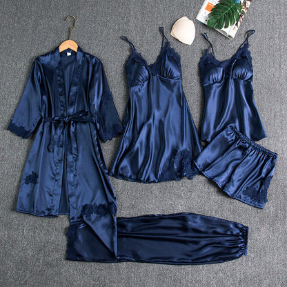 Women's Sexy Lace Trim Sleepwear Five-Piece Sets🚛Free Shipping