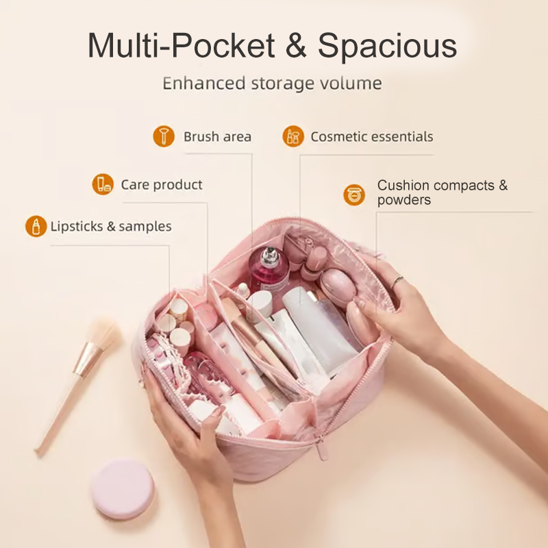💜LAST DAY PROMOTION - 50%OFF💜Large Capacity Portable Makeup Bag with Handle