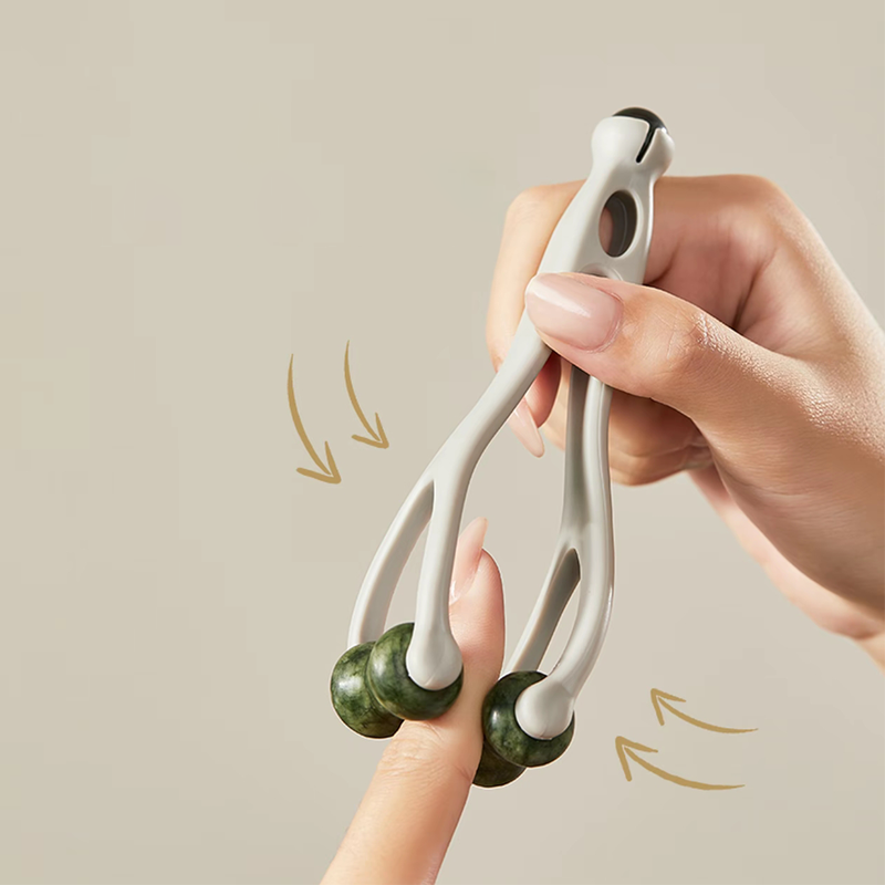 💥Best Selling Items 50% Off - Natural Stone Massage Set: Scraper Board, Finger Clamps, and Egg-Shaped Massager