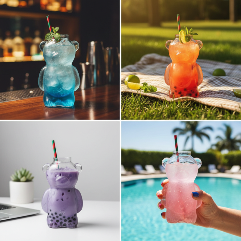✨LAST DAY PROMOTION Adorable Clear Bear Glass Cup