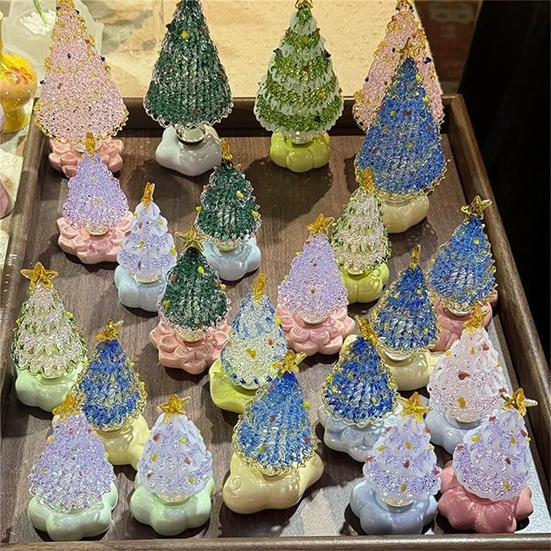 🎄Special Gift💥Christmas Hot Sale 55% OFF🎅Handmade Glass Rotatable Christmas Tree Ornaments
