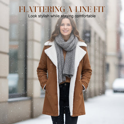 Women's Chic Warm Jacket with Lapel Collar