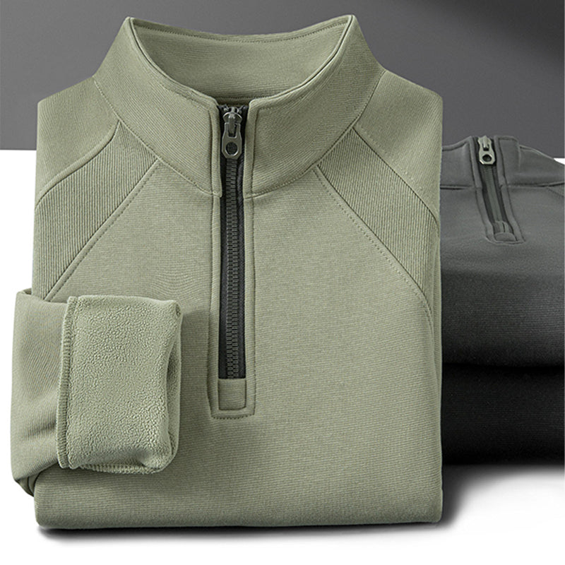 🔥 Men’s Plus-Size Quarter-Zip Pullover Sweatshirt — Thick, Warm & Built for Comfort | NOW 55% OFF!