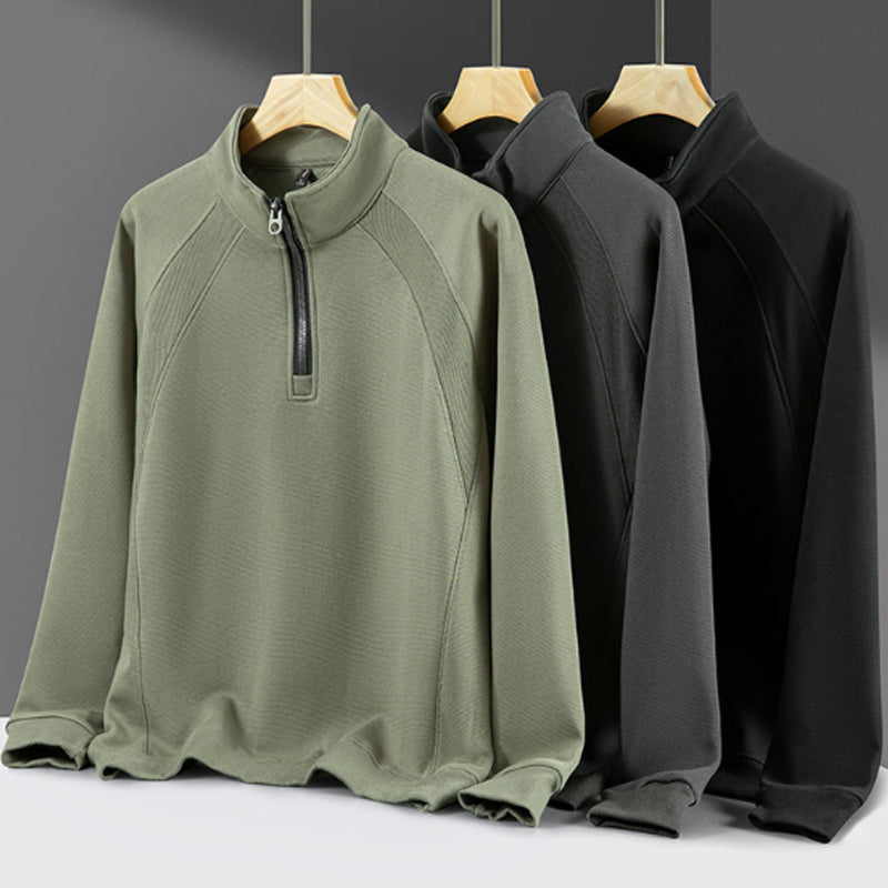 🔥 Men’s Plus-Size Quarter-Zip Pullover Sweatshirt — Thick, Warm & Built for Comfort | NOW 55% OFF!