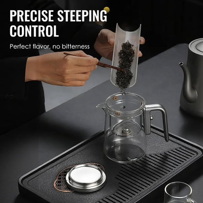 ✨ Elegant Magnetic Release Glass Teapot – Precision Brewing Made Effortless