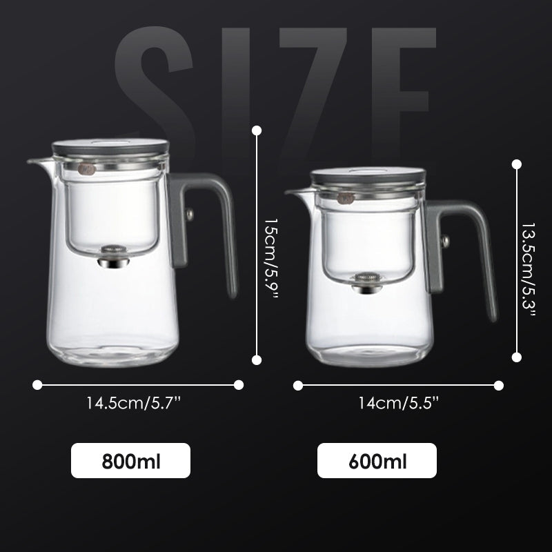 ✨ Elegant Magnetic Release Glass Teapot – Precision Brewing Made Effortless
