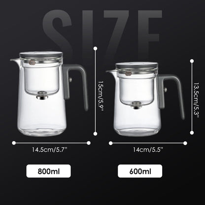 ✨ Elegant Magnetic Release Glass Teapot – Precision Brewing Made Effortless
