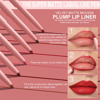 🔥Hot Sale Deals- 12-Color Matte Lipstick & Lip Liner Set (Wood-Cased)– Create Perfectly Defined Lips For Every Look ✨