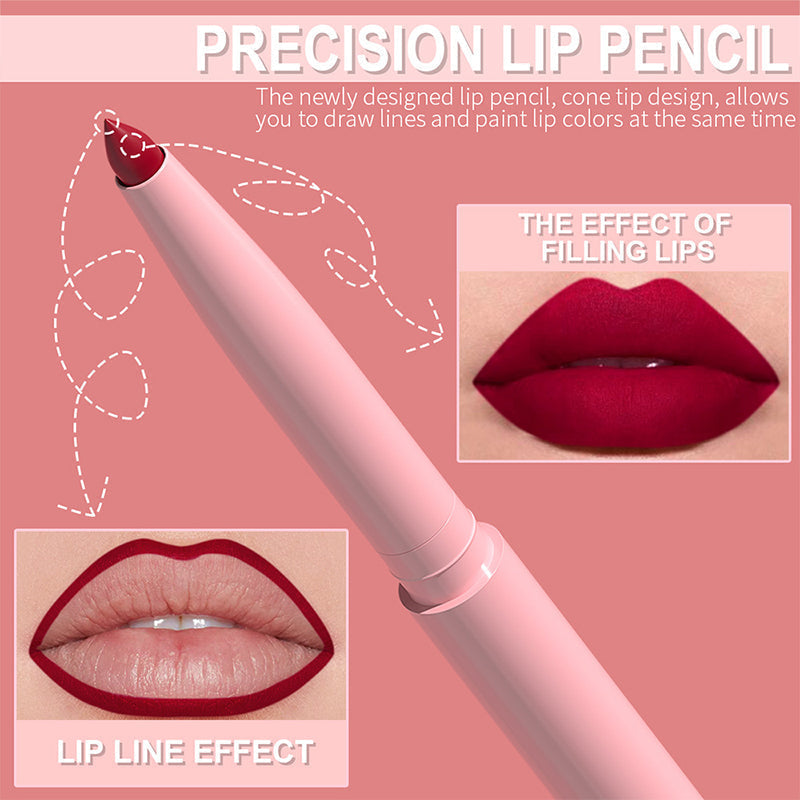🔥Hot Sale Deals- 12-Color Matte Lipstick & Lip Liner Set (Wood-Cased)– Create Perfectly Defined Lips For Every Look ✨