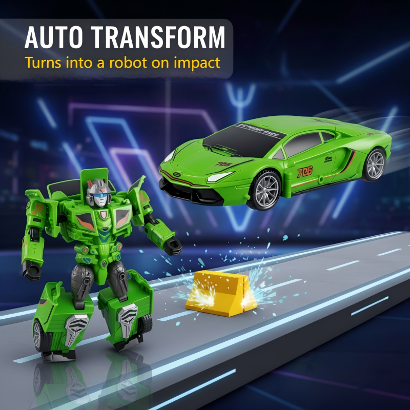 🤖Children's favourite🚗Collision Transform Toy Car for Kids