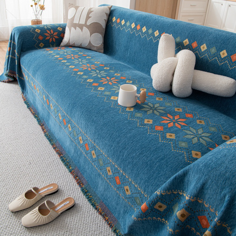 🌟 Hot Sale 50% OFF 🛋️ Bohemian-Style Sofa Cover 💝 Fringe Trim Reversible Design