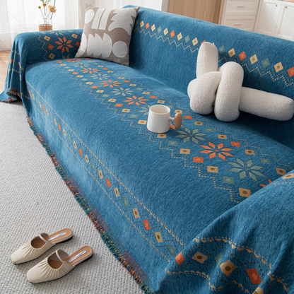 🌟 Hot Sale 50% OFF 🛋️ Bohemian-Style Sofa Cover 💝 Fringe Trim Reversible Design