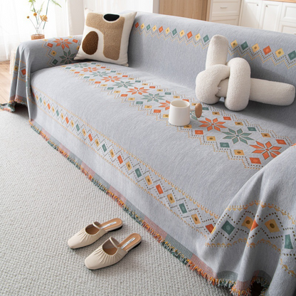 🌟 Hot Sale 50% OFF 🛋️ Bohemian-Style Sofa Cover 💝 Fringe Trim Reversible Design