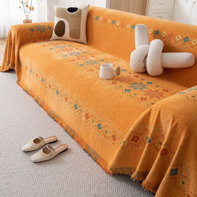 🌟 Hot Sale 50% OFF 🛋️ Bohemian-Style Sofa Cover 💝 Fringe Trim Reversible Design