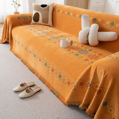 🌟 Hot Sale 50% OFF 🛋️ Bohemian-Style Sofa Cover 💝 Fringe Trim Reversible Design