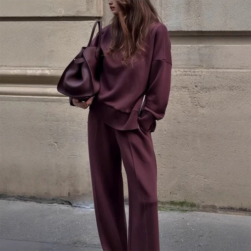 High-Neck Side-Zip Sweatshirt & Pants Set 🚛Free Shipping