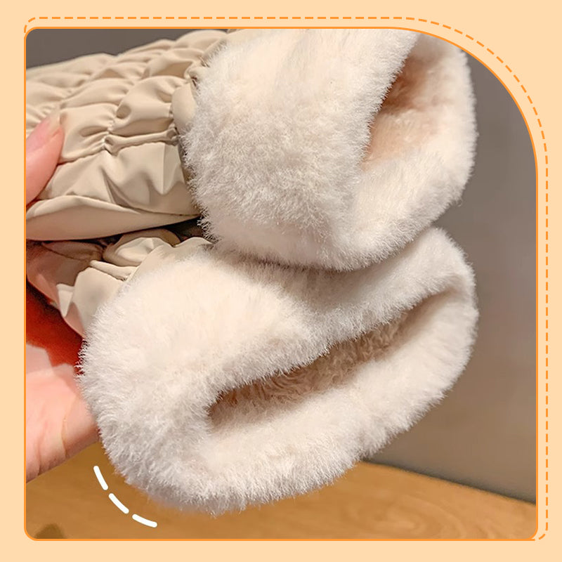 Warm Plush Cuff Gloves with Touchscreen Fingers
